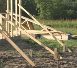 Exterior Bracing for straw bale wall