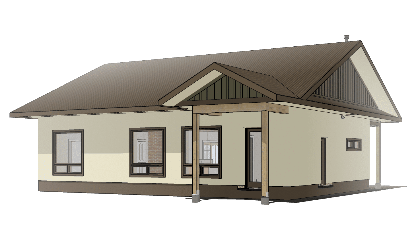 Straw Bale House Plans - Modern Farmhouse 1800