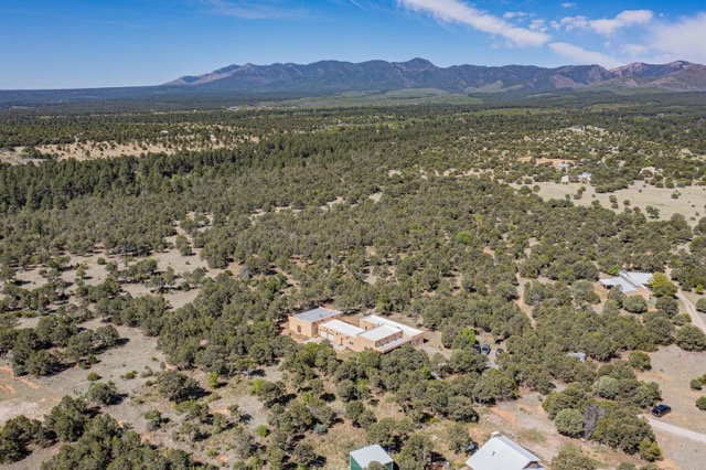 strawbales house for sale, aerial view in New Mexico