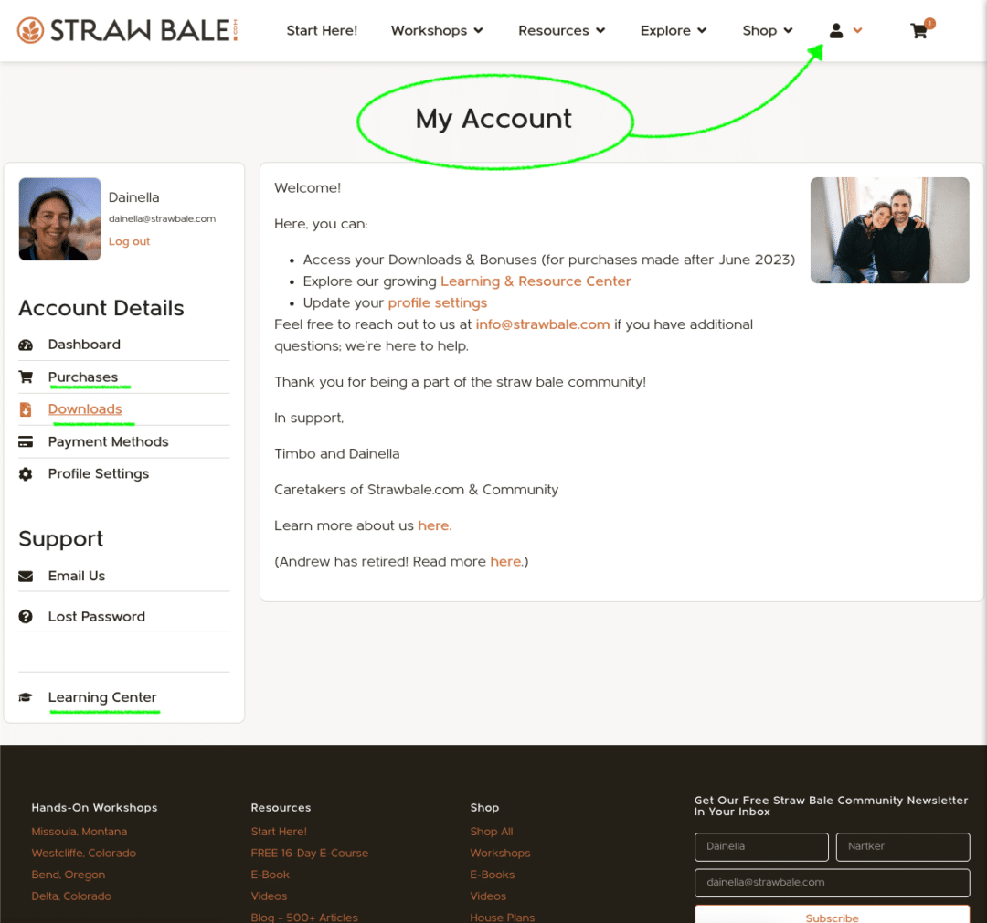 Strawbale.com Account Example