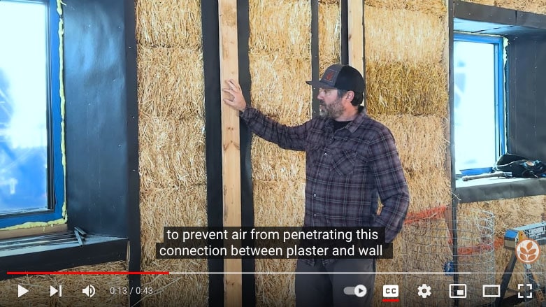 Demonstration video of how to install an airfin for strawbale home construction.