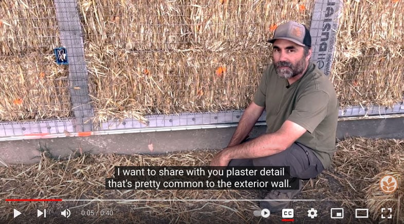 Video on how to do a plaster stop for straw bale house construction