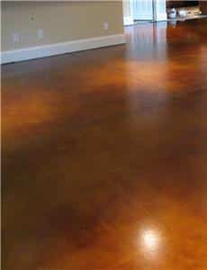 Acid Stained Concrete in a straw bale construction home