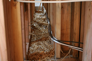 electrical wire chase for straw bale wall
