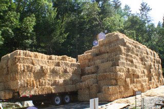 stacked straw bales