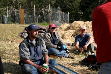 Andrew Morrison teaching straw bale workshop