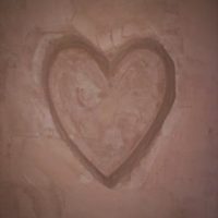 Heart shaped niche in plaster