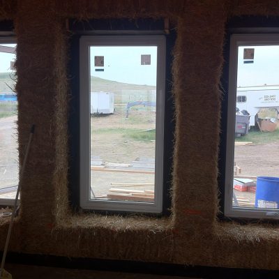 window framing in straw bale wall
