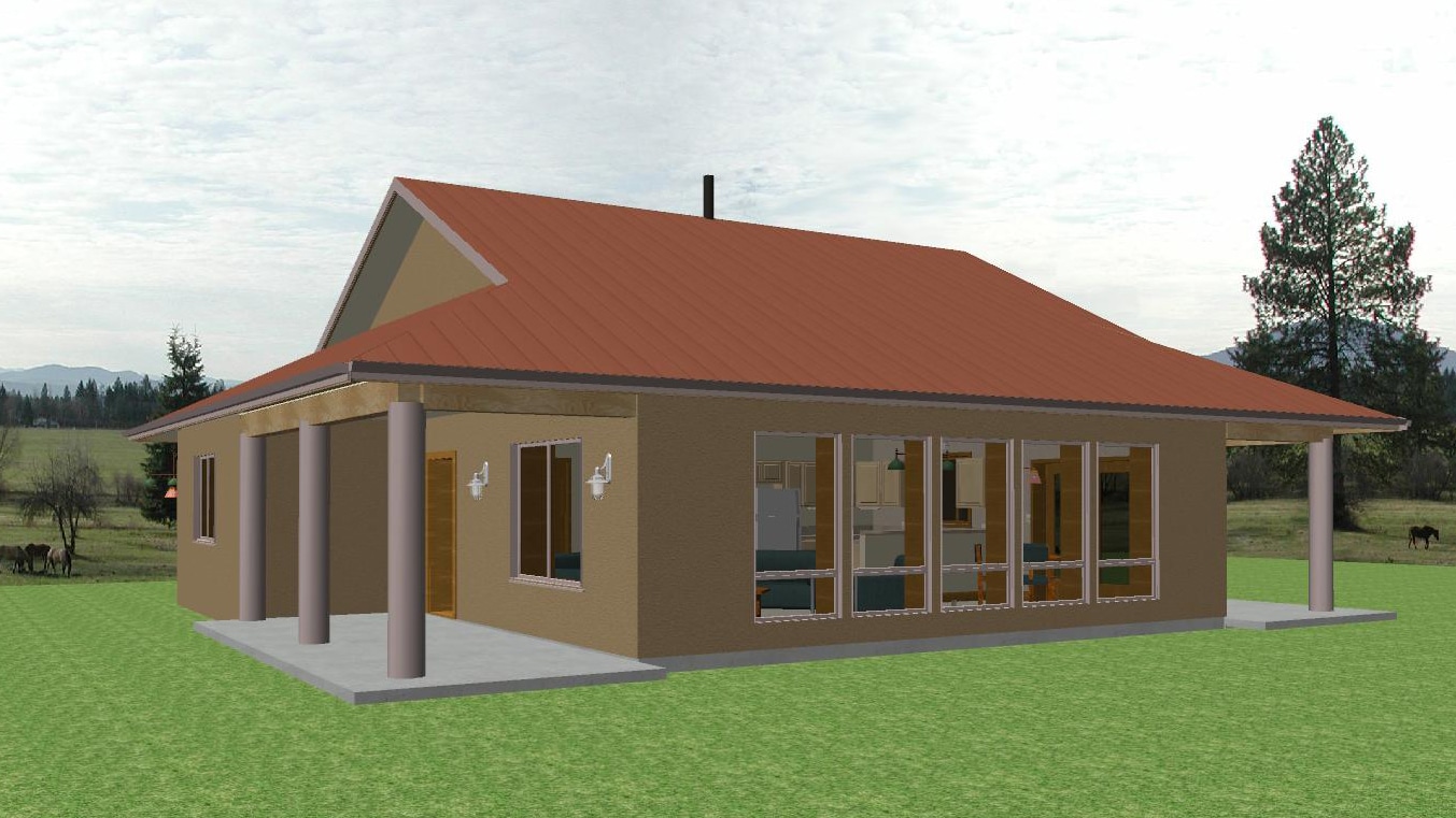 Straw Bale House Plans - Casa del Sol 1200